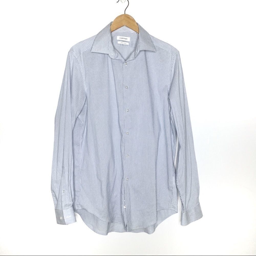 Calvin Klein | Slim Fit Stretch Striped Button Up